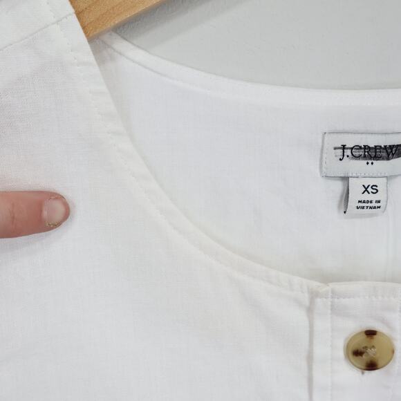 NWT J.Crew Factory Linen-Blend Button-Front Lined Shell Vest In White Size XS - Picture 7 of 10